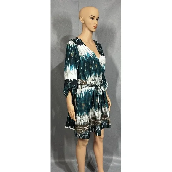 Pinky Multicolor 3/4 Sleeves Woman's Dress Size L - Picture 5 of 8